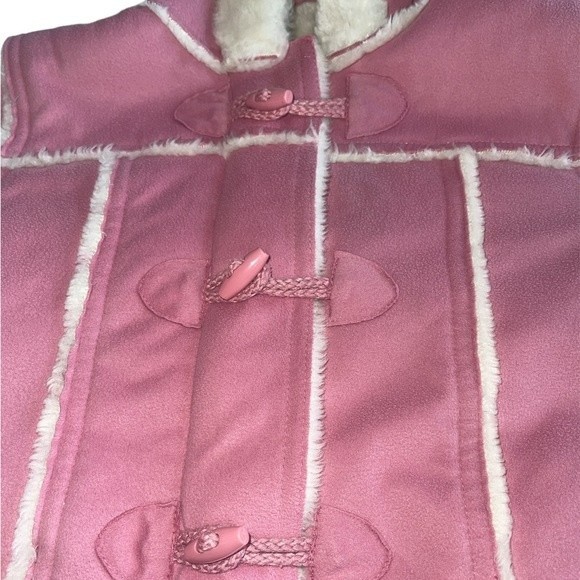 Angel Fish Girls Hooded Faux Fur Oversized Coat Sz 3T - Picture 3 of 9